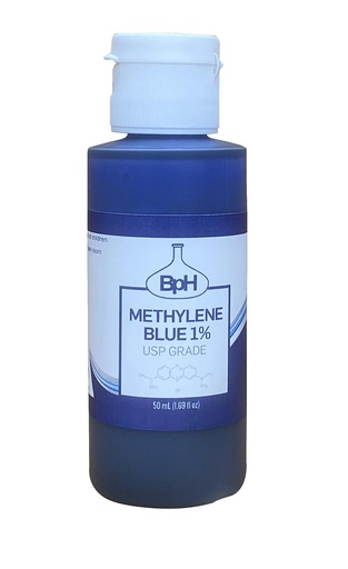 [BRSWYGILCR5BMFI6] Methylene Blue, 1% USP (Pharmaceutical) Grade, 50 mL (1.69 fl oz); 3rd Party Tested
