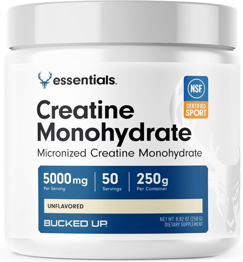 [BRSW2AD4BAMRUELX] Monohidrato de crema micronizada pura para mujeres y hombres - fácil de mezclar y desarmado - 5G por ser - 50 servidos - 250 gramos por contenedor