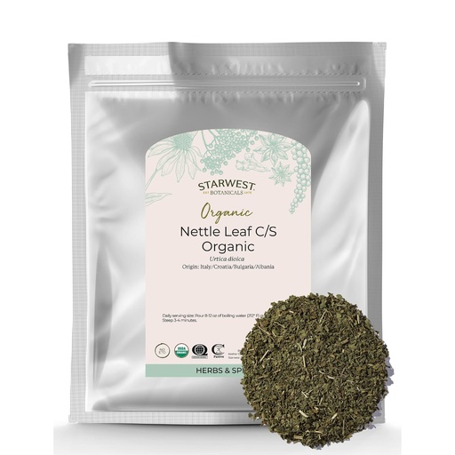 [BRSWICALPMEGCELU] Starwest Botanicals Organic Nettle Leaf, Caffeine Free - Bulk 1 lb Bag | Dried Stinging Nettle, Natural Loose Leaf Herbal Tea, Cut & Sifted, Certified Kosher, Non-GMO
