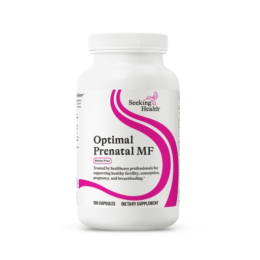 [BRSWYAQKAUMAG2Q6] Seeking Health Optimal Prenatal MF - Digestive & Immune Support Supplement for Women - Pregnancy Support Supplement with Folate, Vitamin A, Ginger, & Vitamin B12-180 Capsules