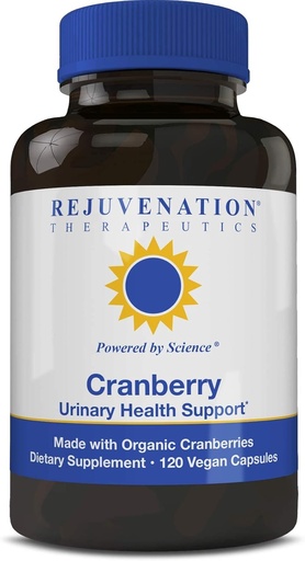 [BRSROZALO5YQ2E3A] Rejuvenation Therapeutics Organic Cranberry 160:1 Extract (45 mg PAC = 40,000 mg of Fresh Cranberry) - The Most Potent Cranberry Extract (120 Vegan Capsules, Sugar-Free, Soy-Free)