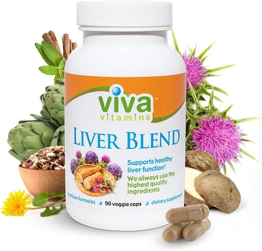 [BRSWKFQQBF6RMGY7] Viva Vitamins Liver Blend Detox Cleanse - Liver Cleanse Detox & Repair w/Milk Thistle & Artichoke Extract, Liver Supplement for Optimal Liver Support, Vegan, Gluten Free, Non-GMO, 90 Veggie Caps