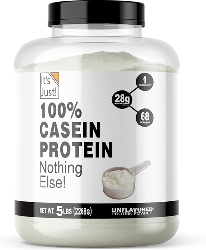 [BRSROGARA5YQ2CTD] 그냥! - 100 % Casein Protein Powder, 미국, 추가 된 맛 또는 감미료 없음 (Unflavored, 5 파운드 (1 팩))