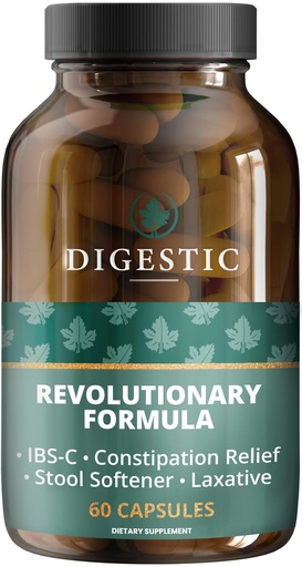[BRSWIHY3C57WCHDO] Digestic - Laxative for Constipation Relief, Stool Softener for IBS Severe and Strong Constipation 100% Natural - 60 Capsules - Colon Cleanse, Detox Cleanse, Gas and Bloating Stomach Relief for Adults