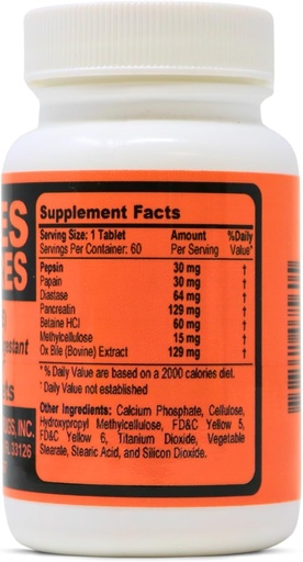 [BRSWGGALBYMWE3Q6] (OX Bile) with Enzymatic Digestan 60 Tablets.