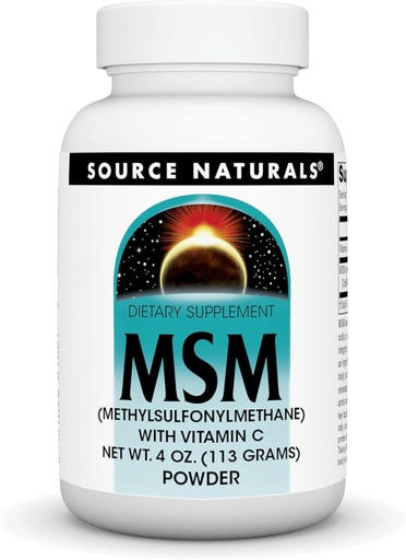 [BRSWIYTYO4ARCEI7] Source Naturals MSM (Methylsulfonylmethane) with Vitamin C - Powder, 4 Ounce