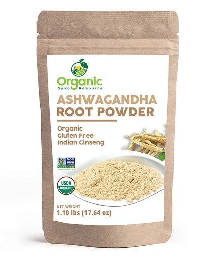 [BRSWYYYLPIBBU3TL] Organic Ashwagandha Root Powder - 1.10 lbs (17.64 oz) | Resealable Kraft Bag,Non-GMO, Indian Ginseng, Withania Somnifera -100% Raw from India, by SHOPOSR