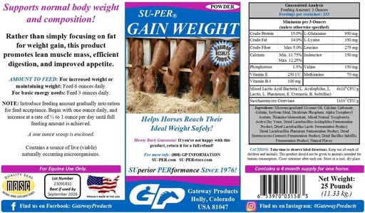 [BRSWIZYOCQPQCDQZ] SU-PER Gain Weight for Horses - Equine Supplement Weight Gainer for Horses - Promotes Lean Muscle Mass, Digestion & Appetite - 25 Pound, 4 Month Supply