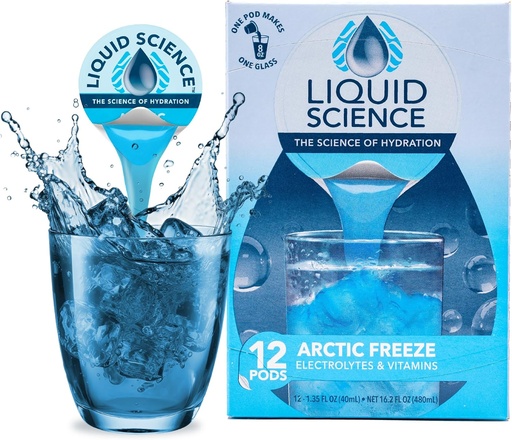 [BRSRA2YCC4FWK3DD] Java House Liquid Science Arctic Freeze Single Serve Hydration Pods - Peel and Pour - Cool Blue Raspberry Hydration - Pack of 12