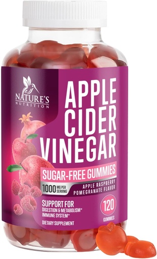 [BRSW2BQ7OZYB4CLG] Apple Cider Essiggummis 1000mg - Sugar Free ACV Gummy für Sauberkeit, Vitamin B12 für Verdauung Energie & Immun Gesundheit Unterstützung, Unterstützt Stoffwechsel, Vegan, Keto, Apfel Himbeer Geschmack - 120 Gummie