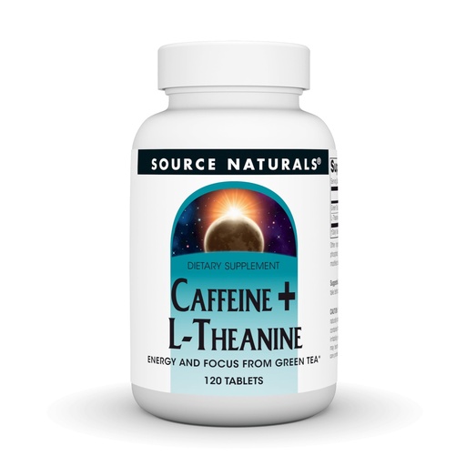 [BRSWECQ5OABAEHL2] Source Naturals Caffeine + L-Theanine, Energy and Focus Support from Green Tea* - 120 Tablets