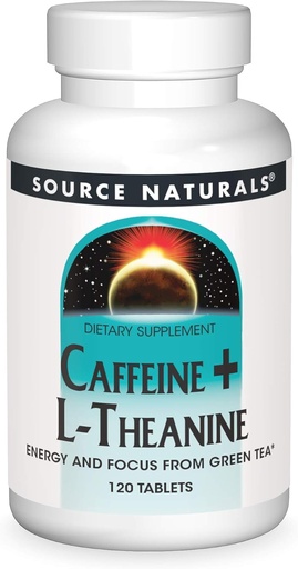 [BRSWECQ5OABAEHL2] Source Naturals Caffeine + L-Theanine, Energy and Focus Support from Green Tea* - 120 Tablets