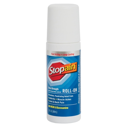 [BRSWIYQOAR4GMEDA] Stopain Pain Relief Roll On Gel 3oz, USA Made, Max Strength Fast Acting with MSM, Glucosamine, Menthol for Arthritis, Lower Back, Knee, Neck, HSA FSA Approved OTC Topical Analgesic Products