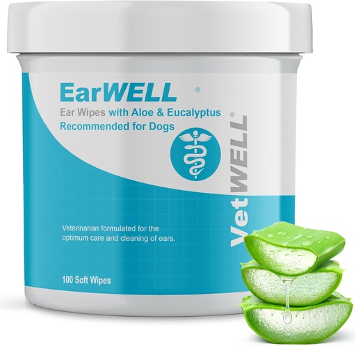 [BRSWGYL5OQNAAC36] VetWELL Dog Ear Wipes tərəfindən yaxşılaşdırma - İnfeksiyalar və Controlling Ear Odor üçün Otic Clean Wipes - 100 Count