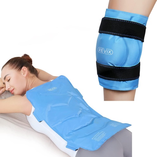 [BRSW2AQBPJ7GEAIY] REVIX Full Back Ice Pack for Injuries Reusable Large Gel Ice Wrap for Back Pain Relief and XL Knee Ice Pack Wrap Around Entire Knee After Surgery
