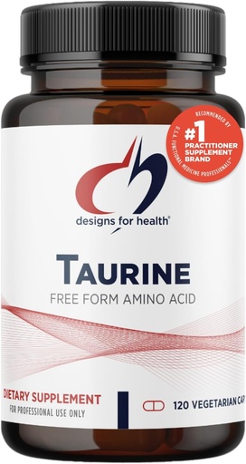 [BRSWIYQPAQJRCYDK] Designs for Health Taurine Capsules - 1000mg (1g) Taurine Amino Acid Pills - Cardiovascular Support - Non-GMO + Vegan Supplement (120 Capsules)