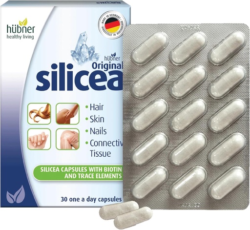 [BRSROGQROJ7A423G] Hübner Original Silicea Gel One a Day Capsules for Hair, Skin, Nails, and Connective Tissue, Pure Colloidal Silica Gel Formula, No Additives or Preservatives, 30 Servings