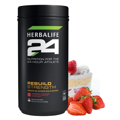 [BRSW2GQEBN6AK3TG] HERBALIFE24 Rebuild Strength: Strawberry Shortcake (1000 G), Nutrition for The 24-Hour Athlete, Rebuild Lean Muscle, Support Immune Function, Natural Flavor, No Artificial Sweetener