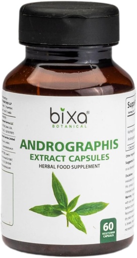 [BRSWKHYQOEFAA2D4] bixa BOTANICAL Ayurvedic Natural Herbal Supplement Andrographis (Kalmegh) Extract 20% Andrographolide | Natural Liver Tonic | for Healthy Immunity (450mg) Veg Capsules 60 Count (Pack of 1)