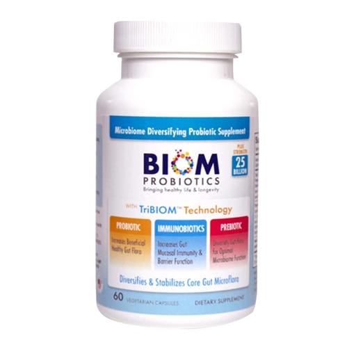 [BRSWGED4AR6A2YD6] Biom Probiotics 3-in-1 Formula (Cold Shipped) with- 25 Billion Flora Probiotics, Prebiotics and Immunobiotics for Better Immune Support - Diversifies Gut Microflora and Microbiome - for Men & Women