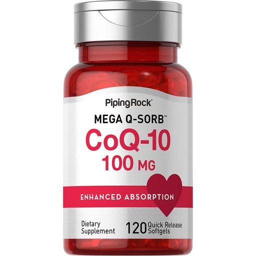 [BRSWIHQFB4DACGTK] Piping Rock CoQ10 100mg | 120 Softgels | with Black Pepper Extract | Non-GMO, Gluten Free Supplement
