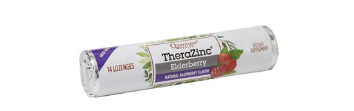 [BRSWI2Y4CIEBOCLE] Quantum Health TheraZinc Elderberry Roll, Raspberry Lozenges, Made with Zinc Gluconate for Immune Support, 14 Count