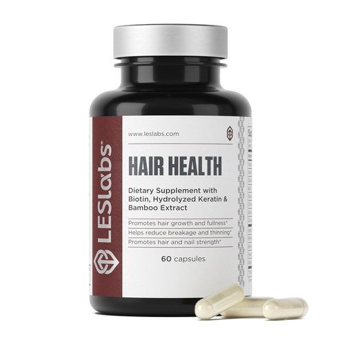 [BRSWKYIRBICWYFDU] LES Labs Hair Health – Hair Growth & Nails Supplement, Improved Thickness, Strength & Fullness – Keratin, Biotin, Pumpkin Seed & MSM – 60 Capsules