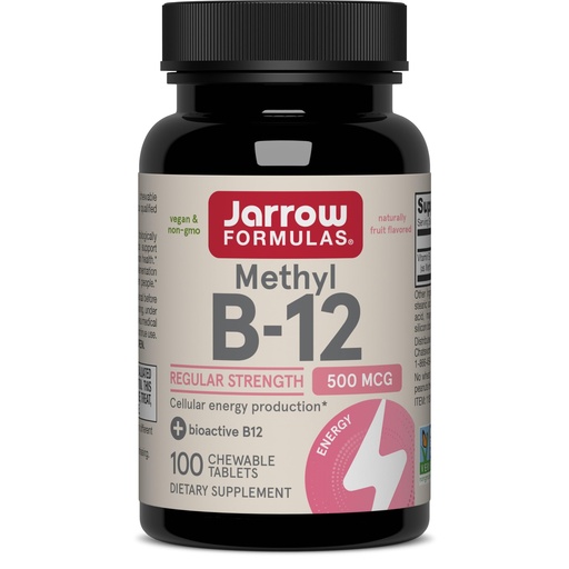 [BRSWI2T5ON5BU23Y] Jarrow Formulas® Methyl B-12 Tablets, 500 mg, Dietary Supplement for Cellular Energy Production and Brain Health Support, 100 Cherry Flavor Chewable Tablets, 100 Day Supply