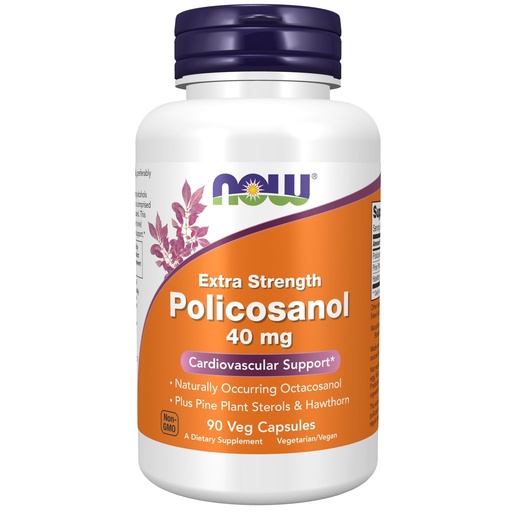 [BRSWGHADCB4GKHI4] NOW Foods Supplements, Policosanol 40mg with Pine Plant Sterols and Hawthorn, Extra Strength, 90 Veg Capsules