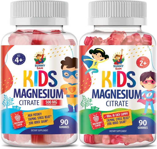 [BRSROCYBOQMQ2GQ6] Sanny SAM Magnesium Gummies for Kids & Adults - Calm Magnesium Chews - Magnesium Citrate Chewable Supplement for Mood & Muscle Support