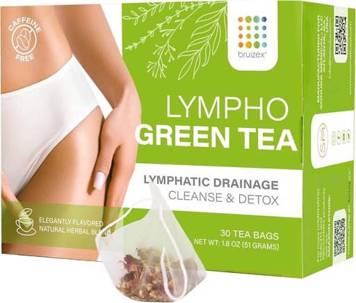 [BRSROEIKAAFG2YA4] Bruizex Lymphatic Green Tea, Lymphatic Drainage Cleanse & Detox, Natural Herbal Blend for Lymphatic System Health, Post Surgery Recovery Liposuction, BBL, Tummy Tuck, Lipedema & Lymphedema, 30-Pack
