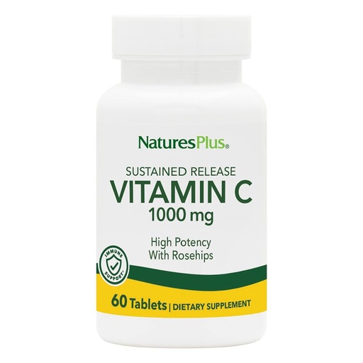 [BRSWKFYIBYAAAAA7] NaturesPlus Vitamin C 1000 mg with Rose Hips - 60 Sustained Release Tablets - Supports Immune Health, Energy & Antioxidant Protection - Vegetarian, Gluten Free - 60 Servings