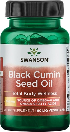 [BRSWIZI5C54ACFY3] Swanson Black Cumin Seed Oil 500 Milligrams 60 Liq Vegcap