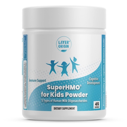 [BRSRMBT7PMPAKF3B] SuperHMO Prebiotic Mix for Kids - 5 HMOs for Gut, Digestion, and Cognitive Health, Powder, 45 Servings