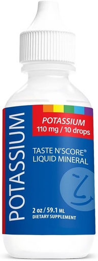 [BRSWIGTRAAIQAEY7] Taste N' Score Potassium Liquid Ionic Mineral Supplement; 100% Pure; 110 mg; 72 Servings