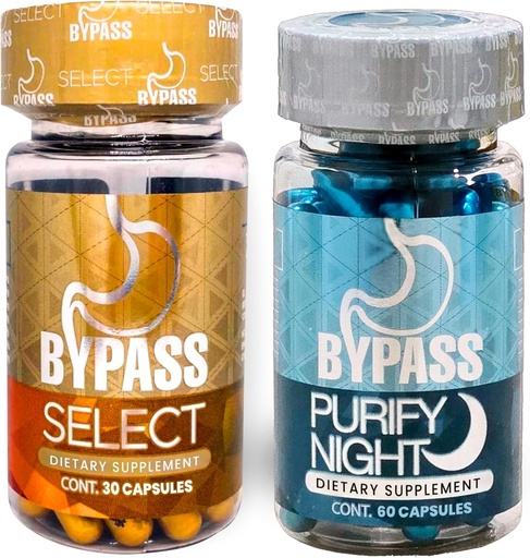 [BRSRA234OV5QACLG] Genérico Bypass Duo Seleccionar " PURIFY - Quemá grasa de día y de Noche (Select 30caps) - (purify 60caps), Azul y Oro