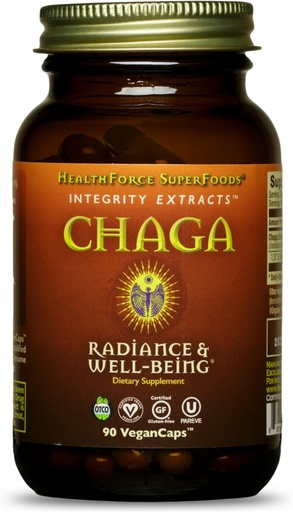 [BRSWYZY5CMBBACL4] HealthForce SuperFoods Integrity Extracts Chaga – Capsules - 90 Vegan Capsules