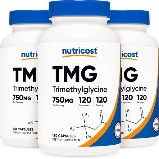 [BRSWKFD4CINB223G] Nutricost TMG 750mg, 120 Capsules (3 Bottles)