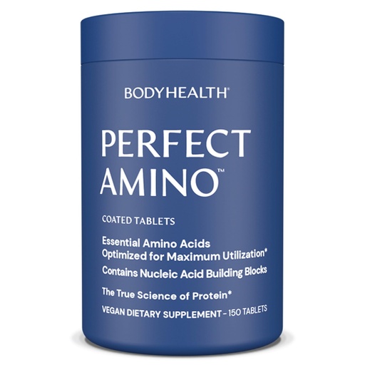 [BRSW2AITCIAQ2CTB] BodyHealth PerfectAmino (150 ct) Easy to Swallow Tablets, Essential Amino Acids Supplement with BCAAs, Vegan Protein for Pre/Post Workout & Muscle Recovery with Lysine, Tryptophan, Leucine, Methionine
