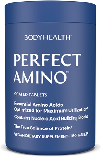 [BRSW2AITCIAQ2CTB] BodyHealth PerfectAmino (150 ct) Erraza Swallow Tablets, Essential Amino Acids gehigarria BCAAs, Vegan Protein for Pre/Post Workout & Muscle Recovery with Lysine, Tryptophan, Leucine, Methionine