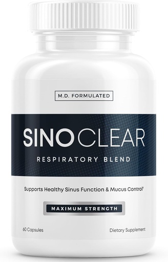 [BRSRAA3QCIPBO2Y3] SinoClear Lung Detox & Sinus Pressure Relief Supplement (60 Caps): Clean and Natural Nasal Decongestant, Sinus Relief, & Lung Cleans Blend - NAC, Andrographis, & Thyme Leaf - GMO-free & Made in USA