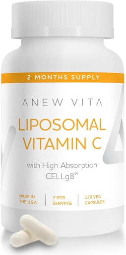 [BRSROBAEA56GKA3V] Liposomal Vitamin C Supplement - Enhanced Immunity Support, Antioxidant Rich, Optimal Absorption & Bioavailability, Ascorbic Acid Power, Non-GMO, Gluten-Free, Plant-Based - 120 Veggie Caps