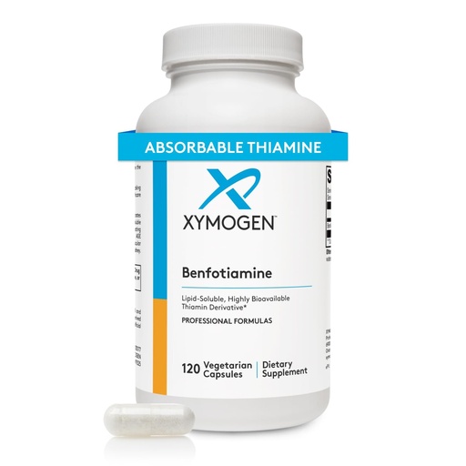 [BRSWI2T2CYIBKA3Y] XYMOGEN Benfotiamine 300 mg - Bioavailable Thiamine B1 Derivative for Cellular Metabolic & Nerve Support* - Non-GMO, Gluten-Free, Vegan - 120 Capsules