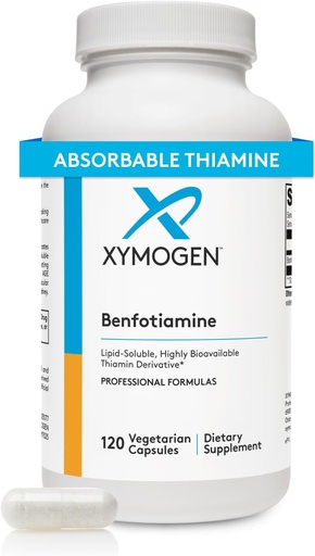 [BRSWI2T2CYIBKA3Y] XYMOGEN Benfotiamine 300mg - Highly Bioavailable Thiamine B1 Supplement Derivative to Support Metabolic, Nerve + Vascular Health (120 Capsules)