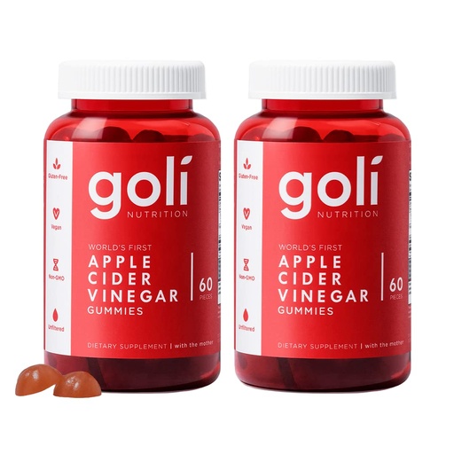 [BRSWYAQNCEMG2HLD] Goli Apple Cider Vinegar Gummies - Worlds First ACV Gummy with Vitamin B12, Beetroot & Pomegranate - Vegan, Non-GMO, Gluten-Free, 120 Count (2 Pack)