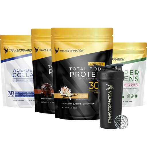 [BRSRMGQPPIHWOCLU] Transformation Vanilla & Chocolate Protein Powder | Super Greens Superfood Green Juice Powder | Grass-Fed Hydrolyzed Collagen Peptides Powder | Transformation Performance Shaker BlenderBottle