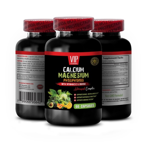 [BRSRMYYCOYJRSD37] Calcium Supplement - Calcium Magnesium Phosphorus with Vitamin D-3 & Boron - Womens Vitamins Immune Support with Calcium, Calcium Supplement with Vitamin d, Calcium Magnesium Potassium 1 Bot 60 Caps