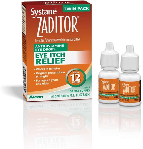 [BRSWKYD2AVYBA2LA] Systane Antihistamine Eye Drops, Twin Pack, 5-mL Each, 0.17 Ounce (Pack of 2)