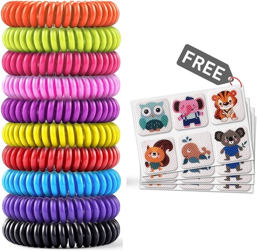 [BRSW2YL6OYHAMGYY] Mosquito Bracelet 20 Pack with 4 Patches, Waterproof Bug Repellent Wrist Bands, Fit for Kids & Adults, Natural Ingredients and Deet-Free,pest Control, Safe Indoor Outdoor Protection