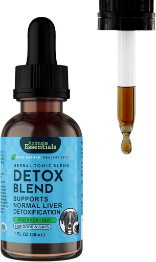 [BRSWIYT3AYDAECT4] Essencials Animals Detox Fusiona - Implementació de Viver per a Dogs i Gats, Liver suplementaris, la fórmula Herbal, la puntuació humana Organic Herbs, Vet recomanat - 1 Oz F